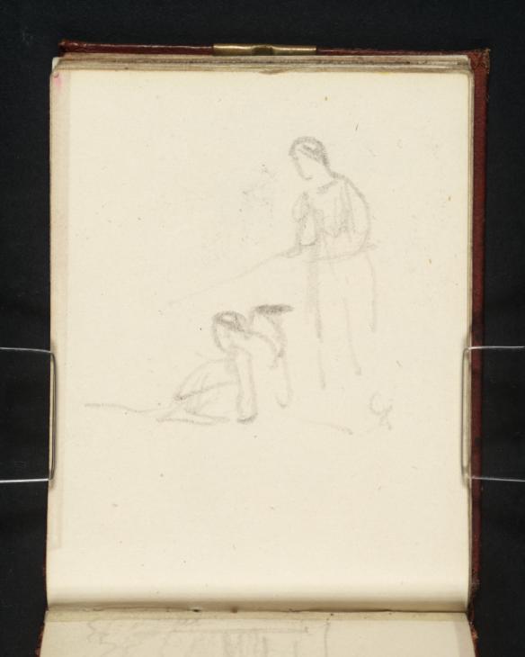 Joseph Mallord William Turner, ‘A Standing Girl Fishing, with a Seated Girl’ c.1834-6