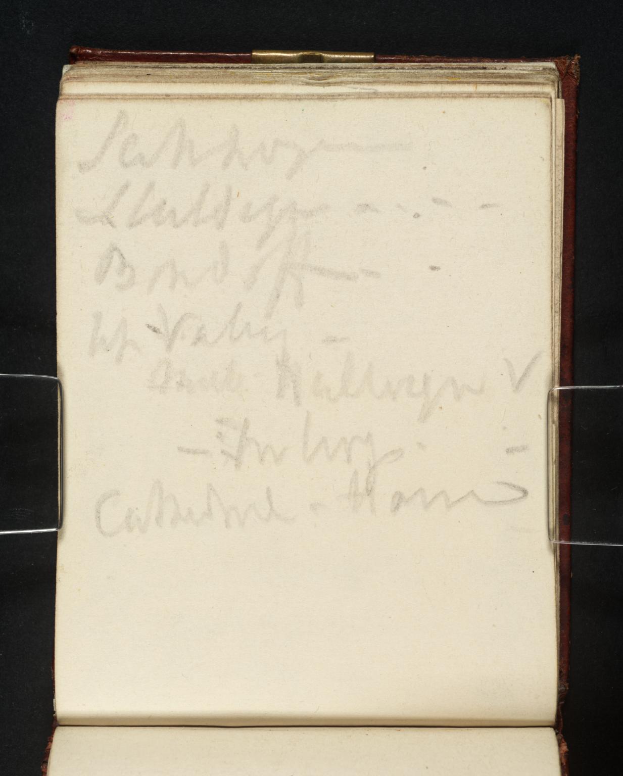 Inscription by Turner: ?Continental Place Names