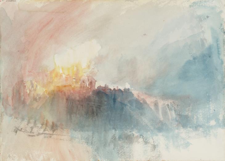 Joseph Mallord William Turner, ‘Fire at the Grand Storehouse of the Tower of London’ 1841