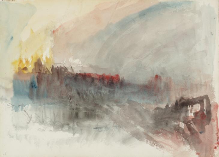 Joseph Mallord William Turner, ‘Fire at the Grand Storehouse of the Tower of London’ 1841