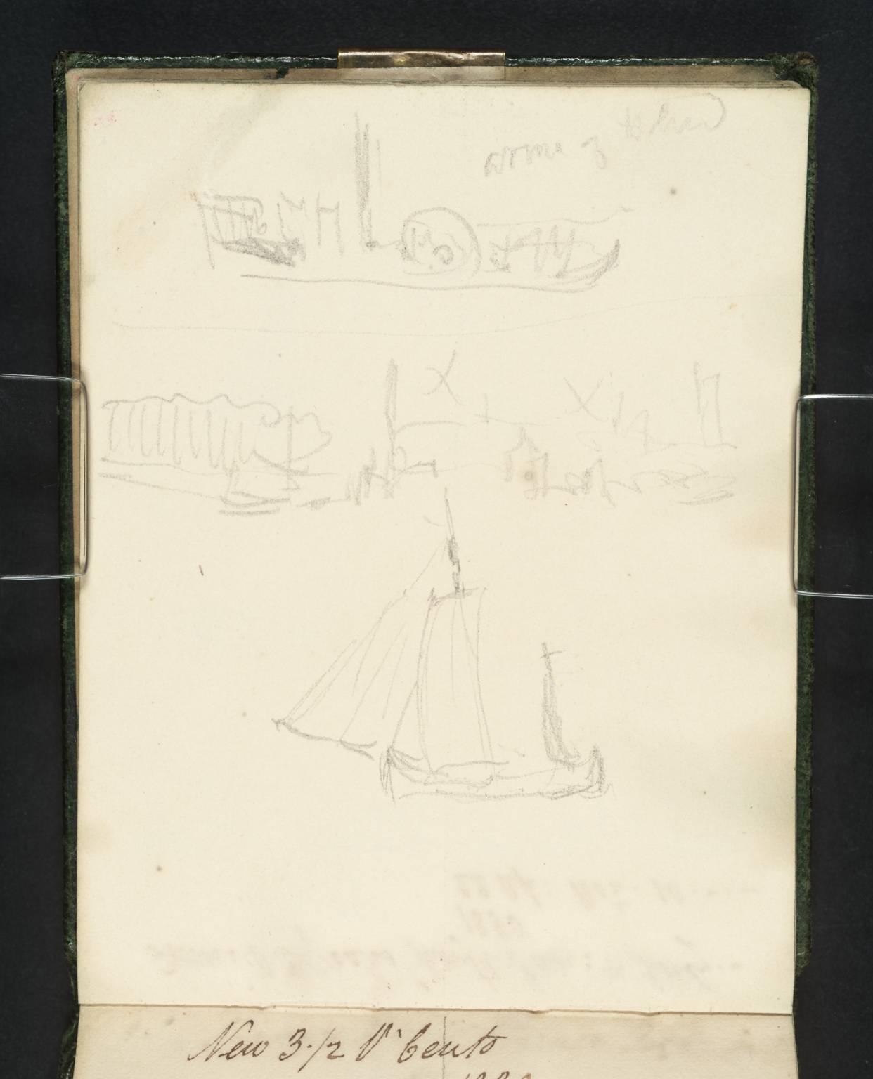 Steamboat - Arms of Holland [Turner]; Also Sailing Boat and Docks