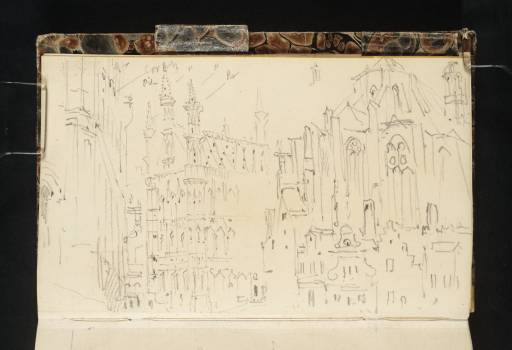 Joseph Mallord William Turner, ‘The Town Hall and St Peter's Church, Louvain, from the North-East Corner of the Market Place’ 1839