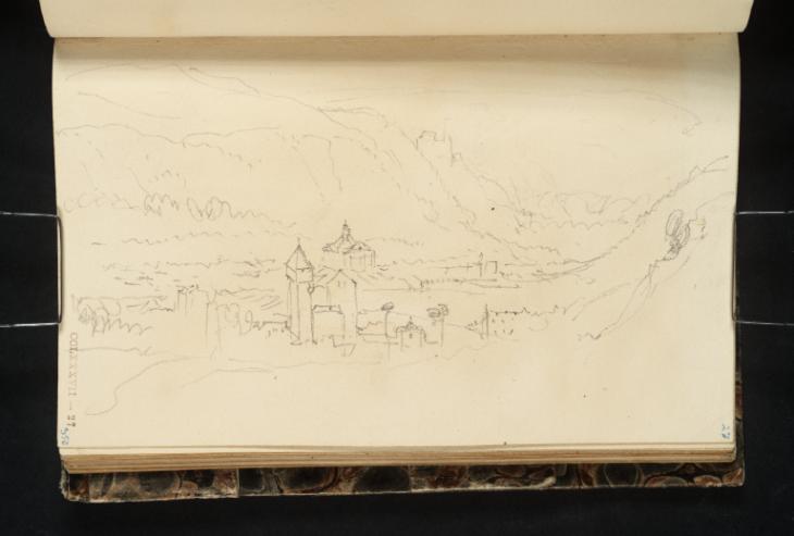 Joseph Mallord William Turner, ‘The Church of Saints Hermes and Alexander, Theux, from the Liège-Spa Road, with the Castle of Franchimont Seen on the Brow of the Hill in the Distance’ 1839