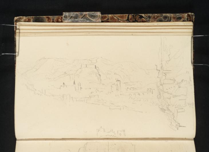 Joseph Mallord William Turner, ‘Huy, Looking Upstream from the Liège Road; Huy, from the Hillside to the East; Marché de Theux, the Castle of Franchimont and the Bridge over the Hoëgne, from its West Bank’ 1839