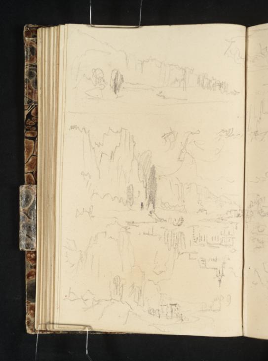 Joseph Mallord William Turner, ‘Three Sketches of Rocks on the Meuse near Namur; Marche-les-Dames’ 1839