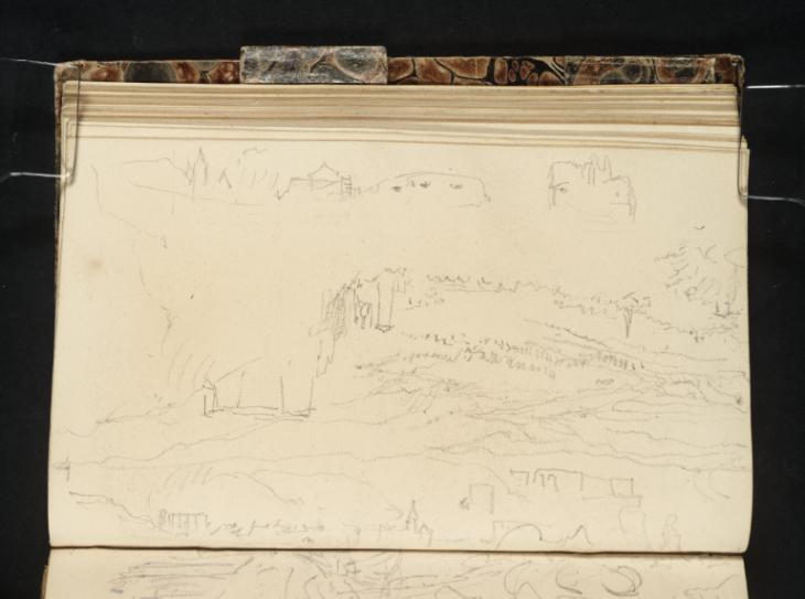 Joseph Mallord William Turner, ‘Architectural Details; Huy and its Citadel from the Hillside to the West, Looking Downstream; Huy from the East’ 1839
