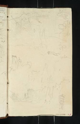 Joseph Mallord William Turner, ‘Overlapping Sketches of Hills and Buildings, Including Two of the Roche à Bayard’ 1839