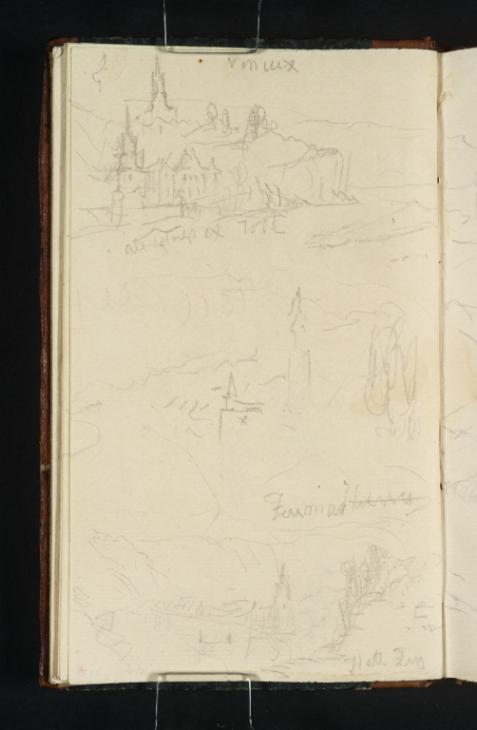 Joseph Mallord William Turner, ‘Four Sketches of Towns between Givet and Mézières: Vireux; Distant View of Fumay; Town’ 1839