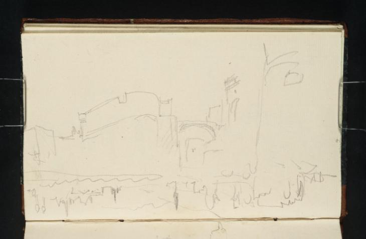 Joseph Mallord William Turner, ‘Fortifications at Mézières outside the Port de Saint-Julien; Trier with the Ruins of the Imperial Baths on the Left’ 1839