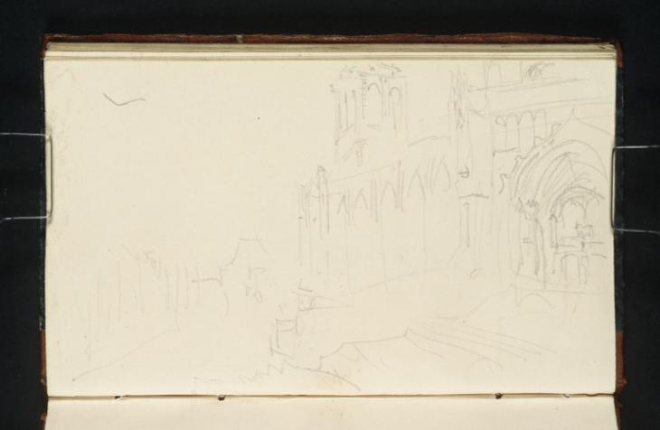 Joseph Mallord William Turner, ‘Notre-Dame, Mézières, from the South-East (Rue Monge), Showing the Porch of the South Transept and Tower, with the Porte de Saint-Julien in the Distance’ 1839