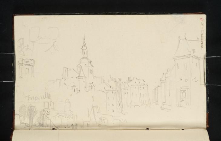 Joseph Mallord William Turner, ‘Two Views of Thionville from the Moselle, Showing the Towers of Saint-Maximin Church, the Bell-Tower and the Town Hall of 1695’ 1839