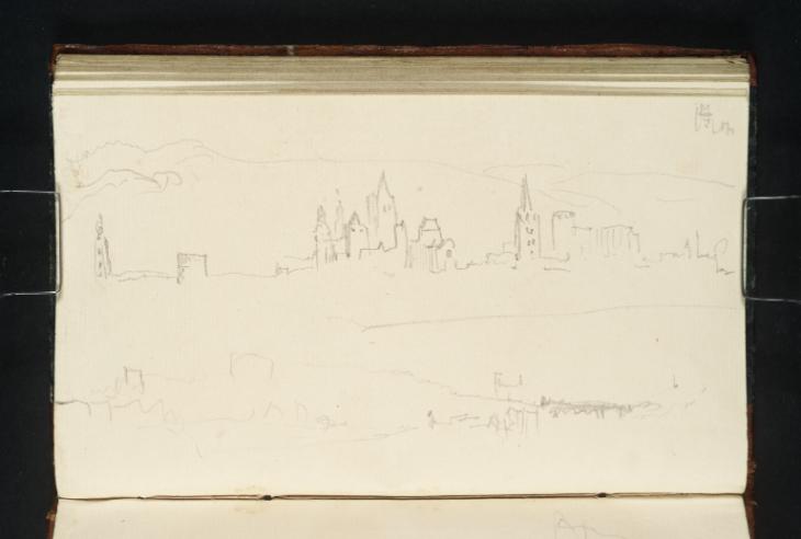 Joseph Mallord William Turner, ‘Trier from the Moselle Showing St Paulin's Church, the Porta Nigra, the Cathedral, Liebfrauenkirche, St Gangolf's Church and Basilica’ 1839