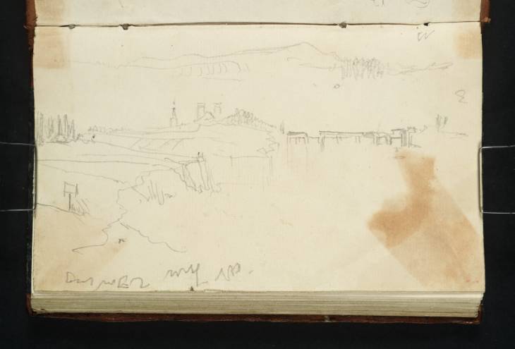 Joseph Mallord William Turner, ‘River View with Wooden Bridge and Distant Towers’ 1839