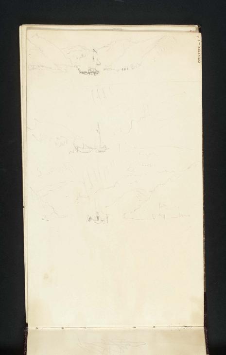Joseph Mallord William Turner, ‘Three Sketches of the Moselle, Each Showing a Distant Castle and a Boat in the Foreground’ 1839