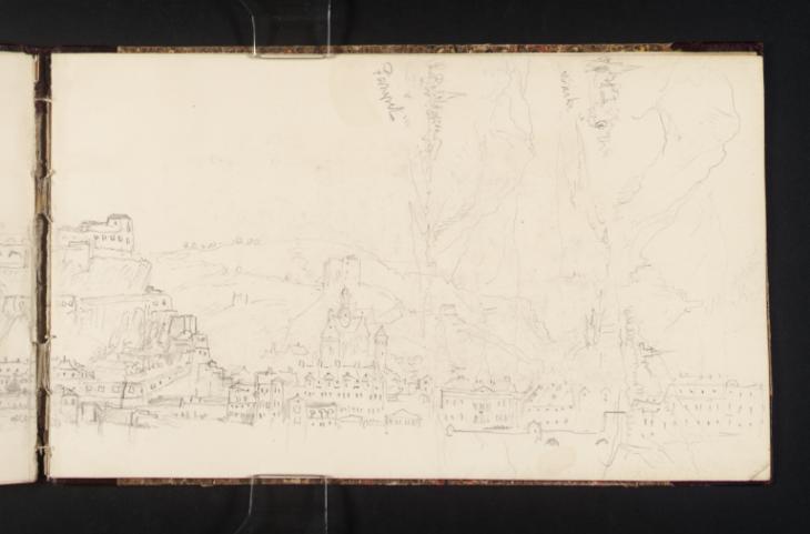 Joseph Mallord William Turner, ‘The Fortress and Town of Ehrenbreitstein from Coblenz; Beilstein and Burg Metternich, Looking Upstream: from Fankel and from slightly further Downstream’ 1839