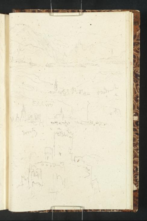 Joseph Mallord William Turner, ‘Beilstein, Looking Upstream from near Fankel; Bruttig, Looking Upstream from near Ernst; Ellenz; Burg Metternich at Beilstein’ 1839