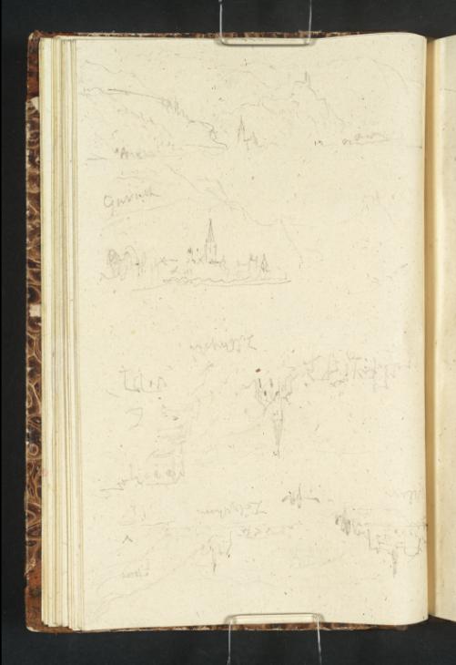 Joseph Mallord William Turner, ‘Graach, Bernkastel and the Landshut, Looking Upstream; Zeltingen, Looking Downstream; Wehlen and Zeltingen, Looking Downstream’ 1839