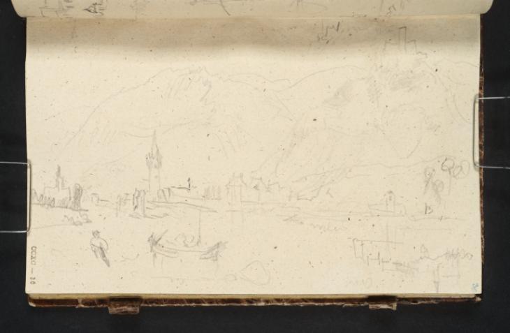 Joseph Mallord William Turner, ‘Bernkastel and the Landshut, Looking Downstream from the Riverside at Kues; ?The Hospital at Kues’ 1839