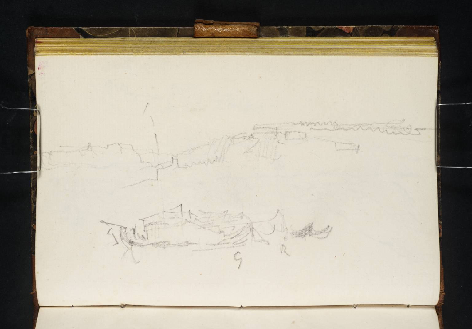 Distant Forts at Coblenz, with Boats in the Foreground