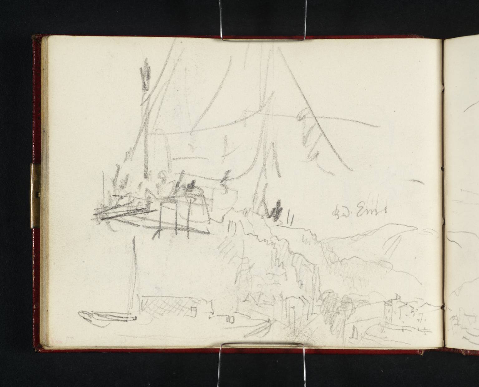 View of Bad Elms [Turner]; Also Figures with Shipping