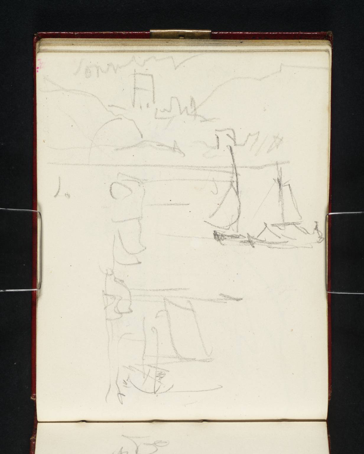 Boats on River; Also Ruins of Sonnenberg [Turner]