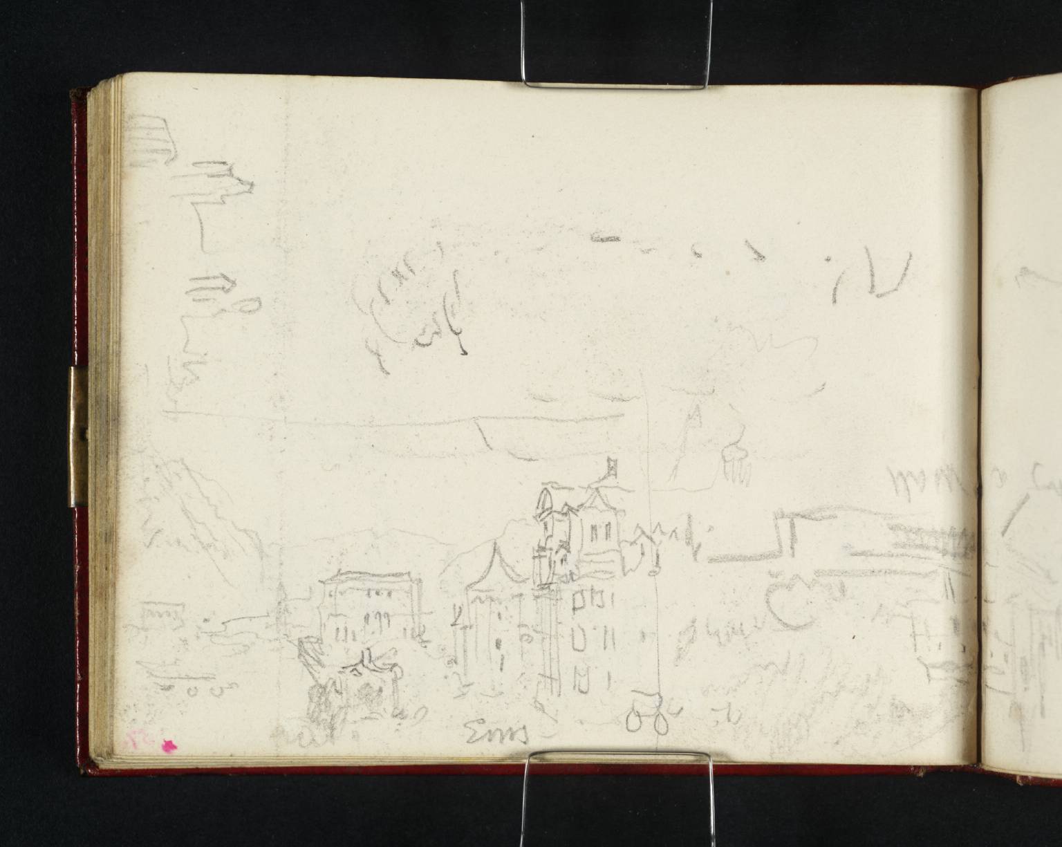 Views of Ems, Etc.; One of Two Men ... a Wall [Turner]