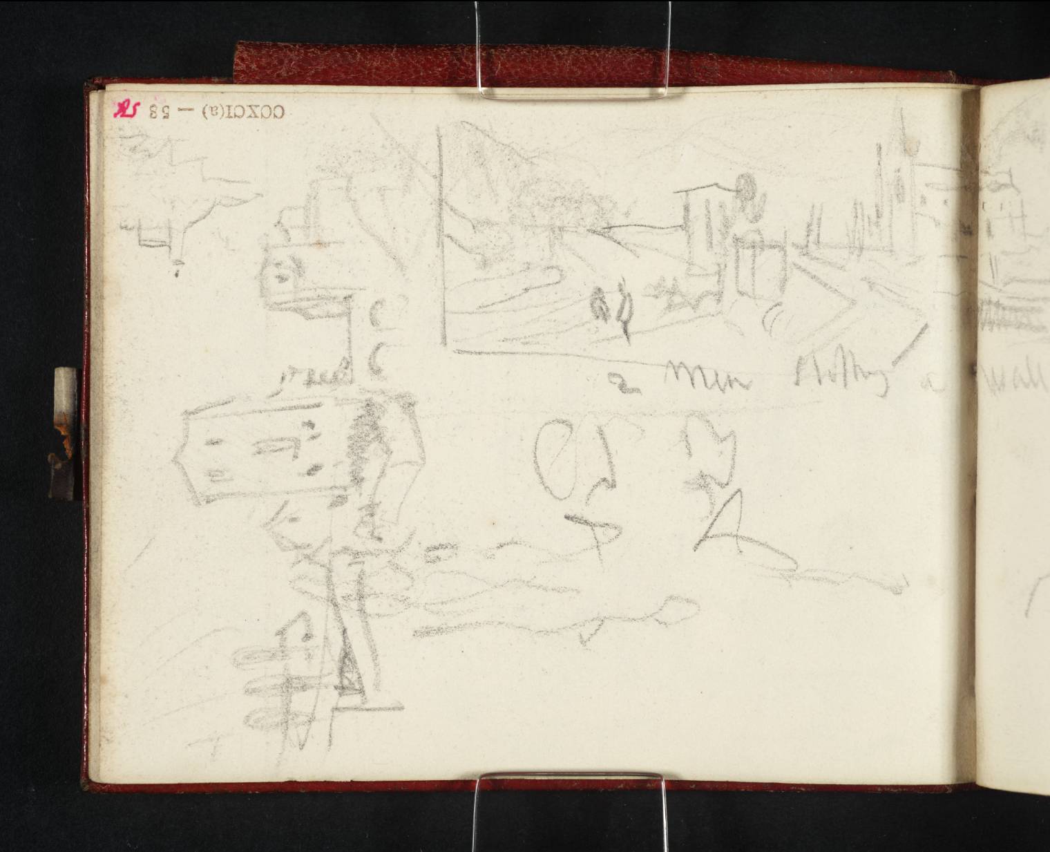 Views of Ems, Etc.; One of Two Men ... a Wall [Turner]