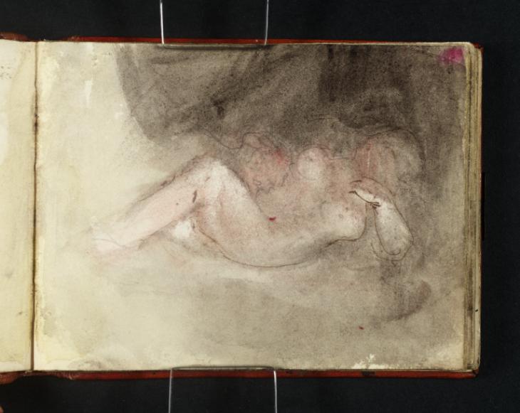 Joseph Mallord William Turner, ‘A Curtained Bed, with a Naked Woman Reclining, Possibly with a Companion’ c.1834-6