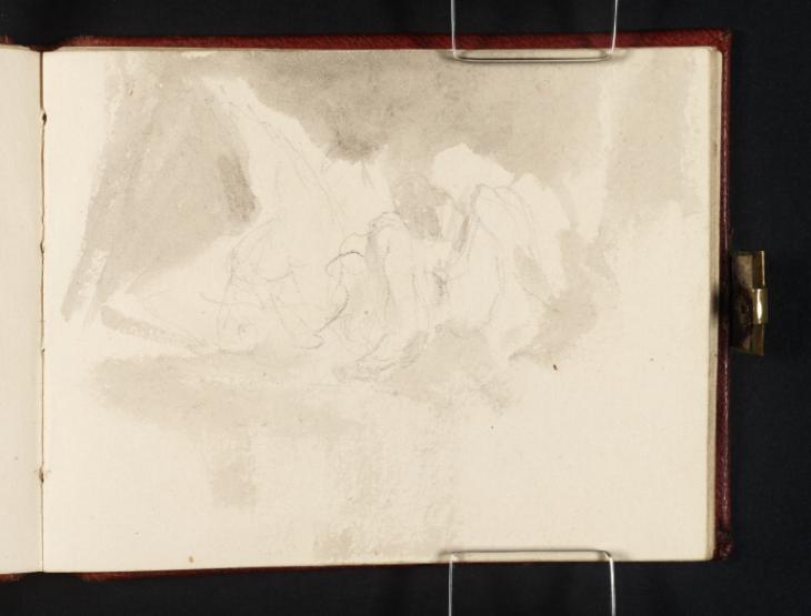 Joseph Mallord William Turner, ‘?A Curtained Bed, with a Naked Man and Woman Reclining’ c.1834-6
