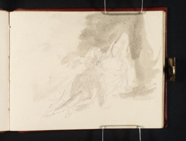 Joseph Mallord William Turner, ‘?A Curtained Bed, with a Man and Woman Embracing’ c.1834-6
