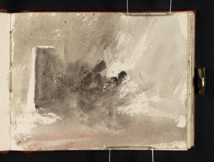 Joseph Mallord William Turner, ‘A Dark Interior, with Figures ?Peering into a Curtained Bed’ c.1834-6
