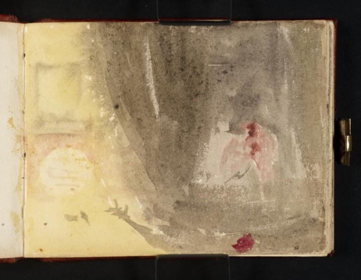 Joseph Mallord William Turner, ‘An Interior with Hangings or a Curtained Bed, with Figures’ c.1834-6