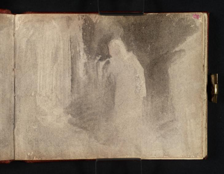 Joseph Mallord William Turner, ‘A Dark Interior or Curtained Bed, with a Standing Woman’ c.1834-6