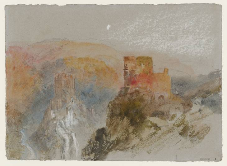 Joseph Mallord William Turner, ‘The Ruins of Trutz Eltz above the Eltz Valley near the River Mosel, with Burg Eltz beyond to the South’ 1840