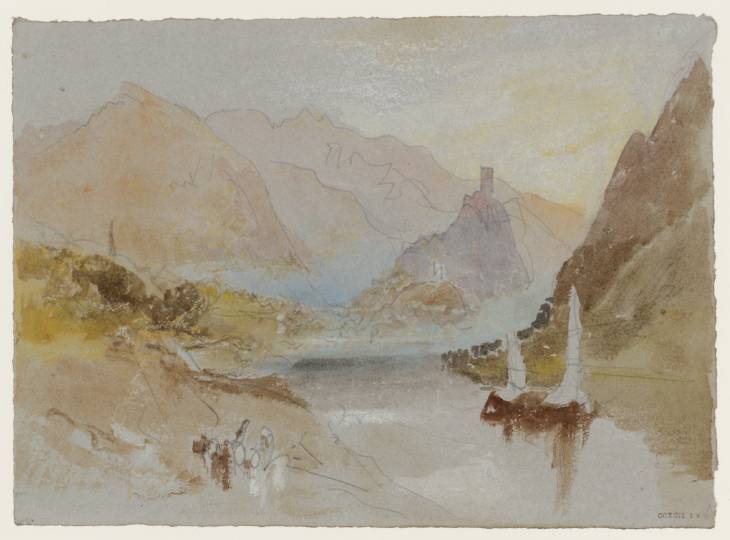 Joseph Mallord William Turner, ‘The Burg at Cochem on the River Mosel from the South-East, beyond Sehl and the Brauselay Rocks’ 1840