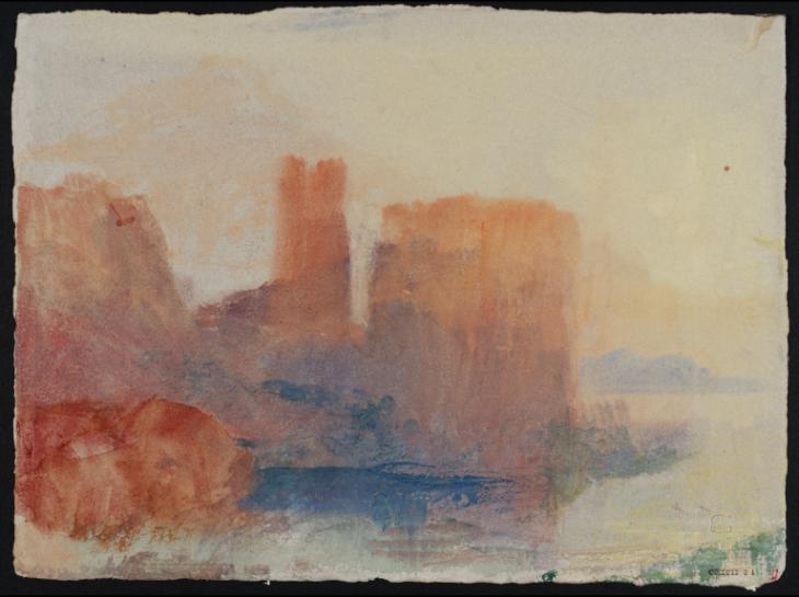 Joseph Mallord William Turner, ‘Coastal Terrain and Buildings, ?South of France or Italy’ c.1834