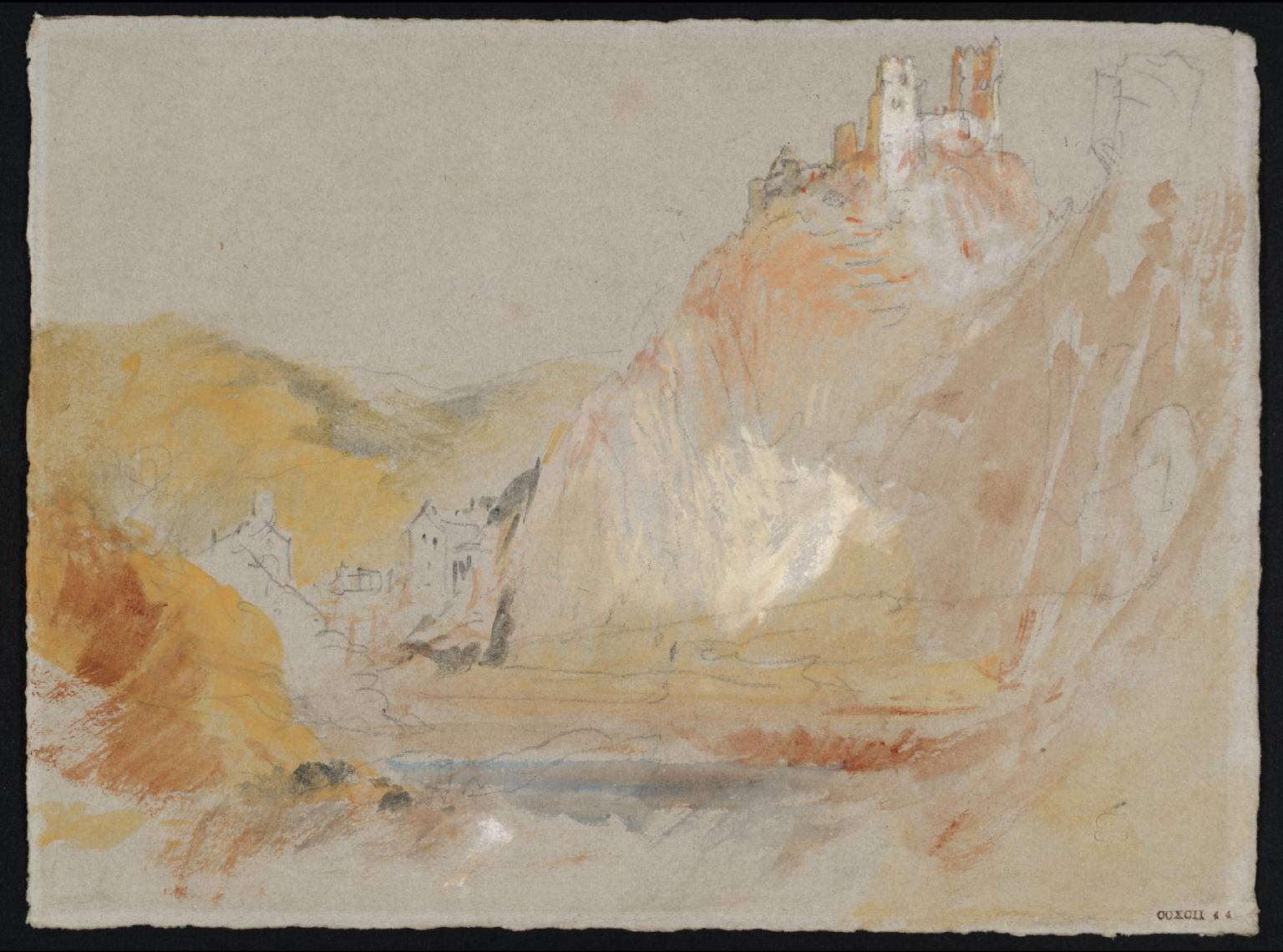 Italian Lake Scene, with Buildings