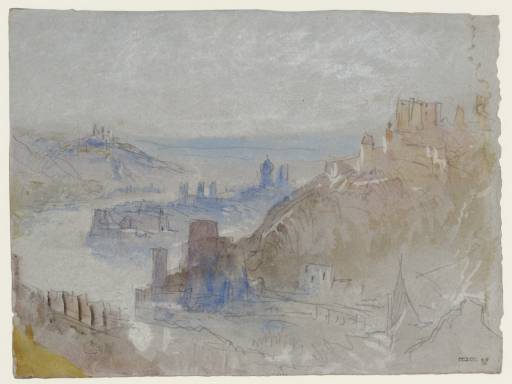 Joseph Mallord William Turner, ‘Passau from the Ilzstadt, above the Confluence of the River Ilz with the Danube’ 1840
