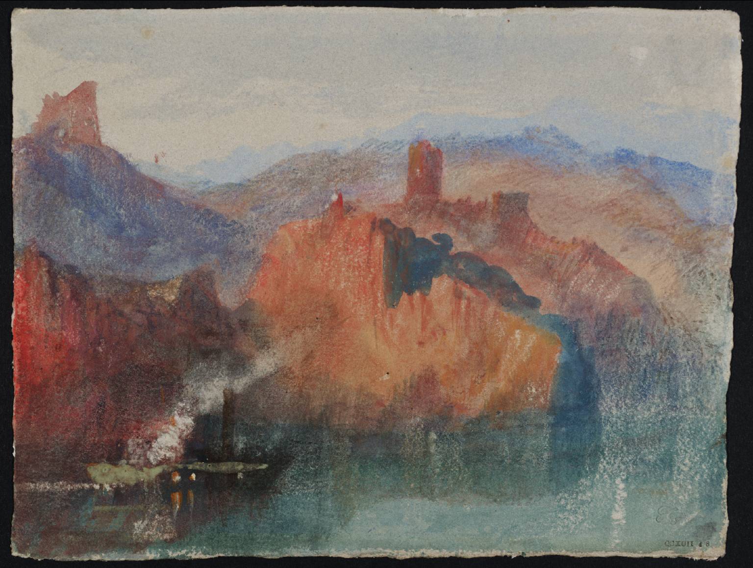 Lake Scene, with Mountains