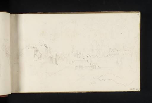 Joseph Mallord William Turner, ‘Two Sketches:Distant View of the Cathedral of Notre Dame, Laon; Alpine Peak’ 1836