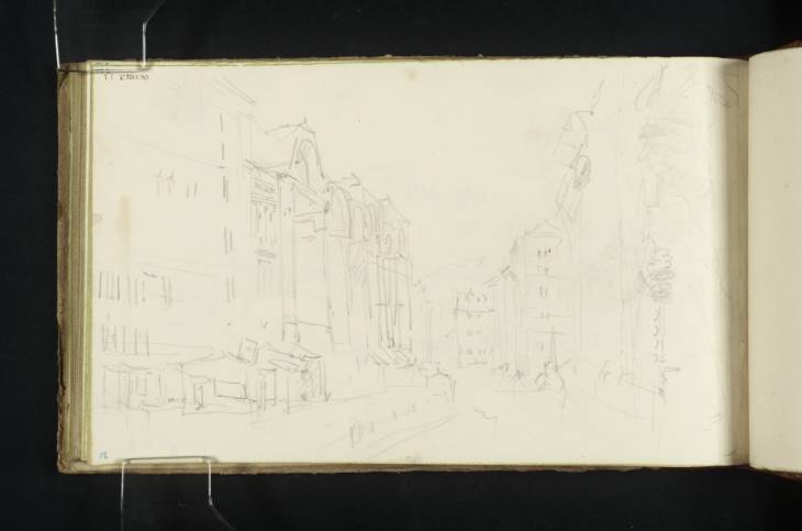 Joseph Mallord William Turner, ‘Two Sketches: A Street Scene in ?Geneva, and Distant View of Bonneville Looking Along the River Arve from Downstream’ 1836
