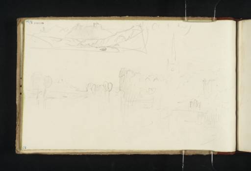 Joseph Mallord William Turner, ‘Two Sketches: Stratford-upon-Avon; Castle in the ?Arve Valley’ 1833 and 1836