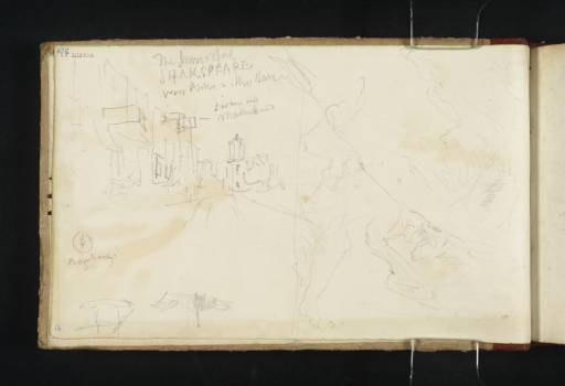 Joseph Mallord William Turner, ‘Four Sketches: Shakespeare's Birthplace, Stratford-upon-Avon; Two Sketches Going up to the Col du Bonhomme; Boats on ?Lake Geneva’ 1833 and 1836