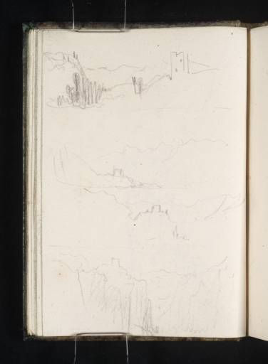 Joseph Mallord William Turner, ‘Four Sketches of Towers Amongst Mountains, Possibly in the Maurienne Valley’ 1836
