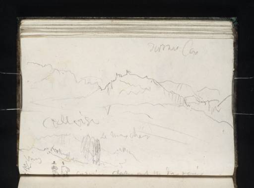 Joseph Mallord William Turner, ‘Two Sketches: A Hilltop Fort and Two Figures on a Mountain Road, near Valloire in the Maurienne Valley’ 1836