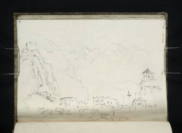 Joseph Mallord William Turner, ‘Verres Castle and Bridge, Val d'Aosta, from above the Church of St Gilles’ 1836