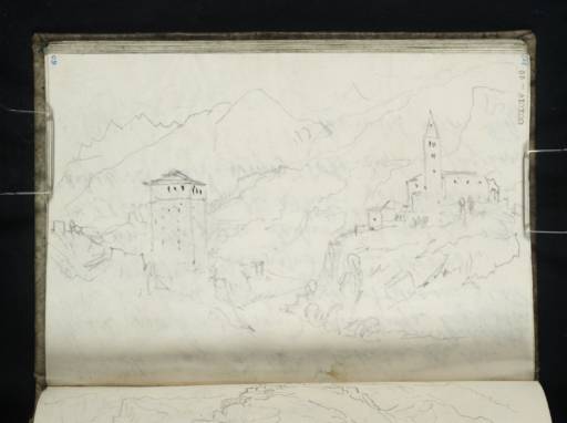 Joseph Mallord William Turner, ‘From above the Tower House at La Crete, Looking down the Val d'Aosta with Villeneuve Old Church to the Right’ 1836