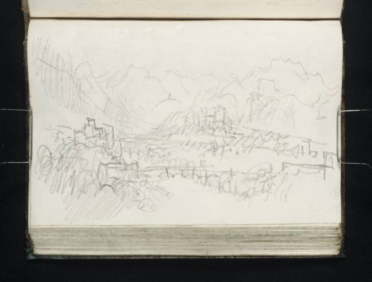 Joseph Mallord William Turner, ‘Looking up the Val d'Aosta from below Verres to Issogne Castle’ 1836