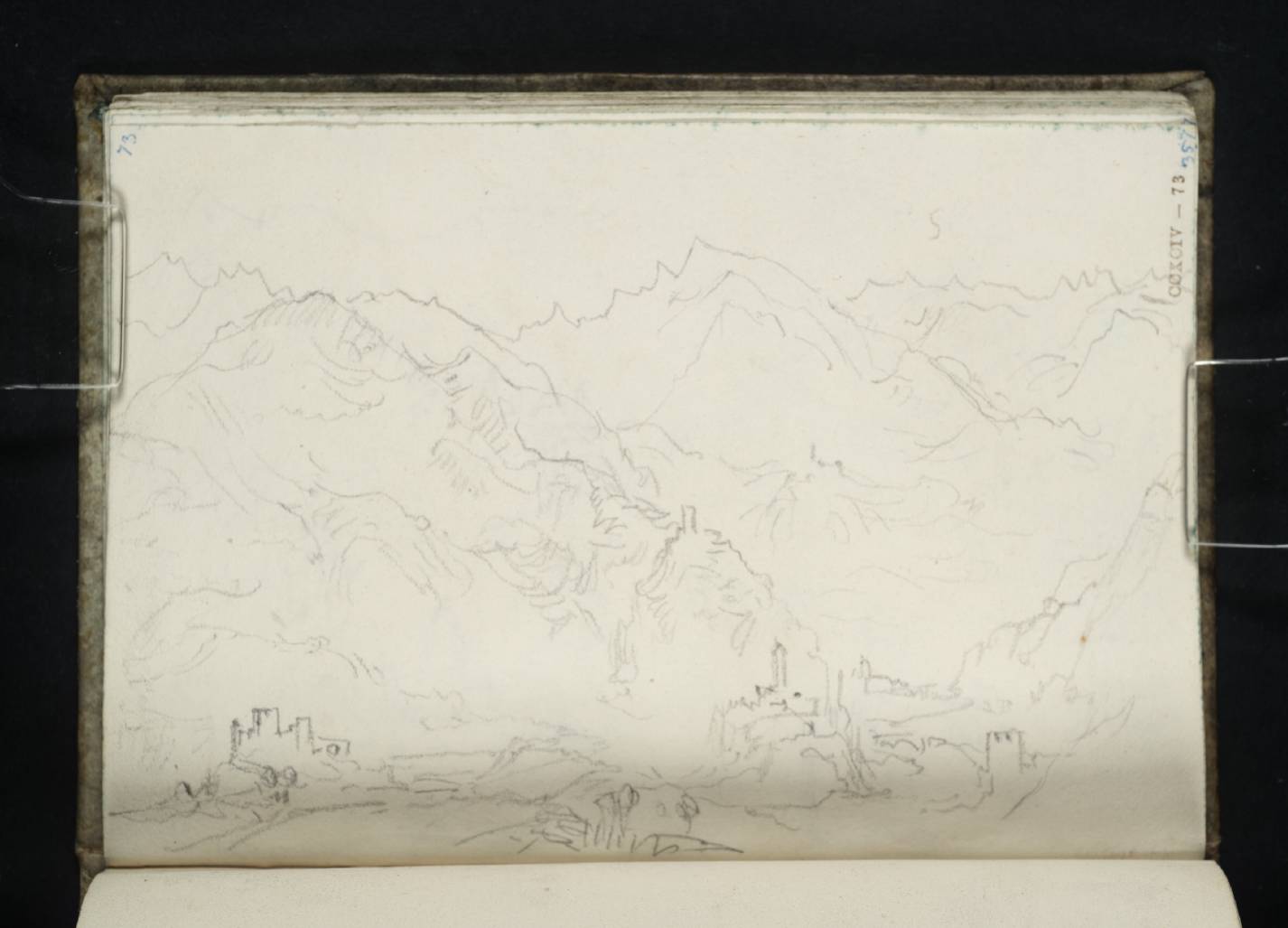Château d’Argent and Villeneuve from St Pierre, Val d’Aosta