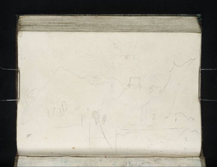 Joseph Mallord William Turner, ‘Two Sketches of Château d'Argent and Villeneuve, Val d'Aosta’ 1836